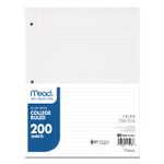 Mead Filler Paper, 3-Hole, 8.5 x 11, College Rule, 200/Pack (MEA17208) View Product Image