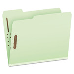 Pendaflex Heavy-Duty Pressboard Folders with Embossed Fasteners, 1/3-Cut Tabs, 2" Expansion, 2 Fasteners, Letter Size, Green, 25/Box
