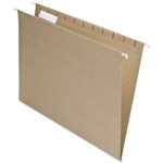 Pendaflex Earthwise by Pendaflex 100% Recycled Colored Hanging File Folders, Letter Size, 1/5-Cut Tabs, Natural, 25/Box