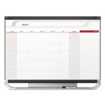 Quartet Prestige 2 Magnetic Total Erase Monthly Calendar, 36" x 24", White Surface, Graphite Gray Fiberboard/Plastic Frame