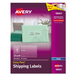 Avery Matte Clear Easy Peel Mailing Labels w/ Sure Feed Technology, Inkjet Printers, 2 x 4, Clear, 10/Sheet, 10 Sheets/Pack (AVE18663) View Product Image