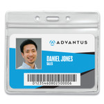 Advantus Resealable ID Badge Holders, Horizontal Orientation, Transparent Frost 4.13" x 3.75" Holder, 4" x 2.81" Insert, 50/Pack (AVT75523) View Product Image