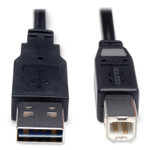 Tripp Lite Universal Reversible USB 2.0 Cable, Reversible A to B (M/M), 6 ft, Black View Product Image