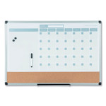 MasterVision 3-in-1 Calendar Planner, Monthly Planning/Scheduling Calendar, 36" x 24", White Surface, Satin Aluminum Frame
