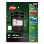 Avery UltraDuty GHS Chemical Waterproof and UV Resistant Labels, 4.75 x 7.75, White, 2/Sheet, 50 Sheets/Pack (AVE60522) View Product Image