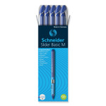 Schneider Slider Basic Ballpoint Pen, Stick, Medium 0.8 mm, Blue Ink, Blue Barrel, 10/Box