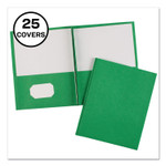 Avery Two-Pocket Folder, Prong Fastener, 0.5" Capacity, 11 x 8.5, Green, 25/Box (AVE47977) View Product Image