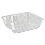 Dart ClearPac Small Nacho Tray, 2-Compartments, 5 x 6 x 1.5, Clear, Plastic, 125/Bag, 2 Bags/Carton (DCCC56NT2) View Product Image