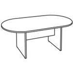 Lorell Oval Conference Table, Top/Base, 72"x36"x29-1/2", Cherry (LLR87373) View Product Image