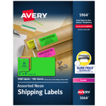 Avery High-Visibility Permanent Laser ID Labels, 2 x 4, Neon Assorted, 1000/Box (AVE5964) View Product Image
