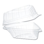 Dart Showtime Clear Hinged Containers, Pie Wedge, 6.67 oz, 6.1 x 5.6 x 3, Clear, Plastic, 125/Pack, 2 Packs/Carton