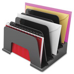 Deflecto Small Inclined File Sorter, 5 Compartment, Black (DEF34504) View Product Image