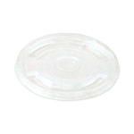 World Centric PLA Clear Cold Cup Lids, Flat Lid, Fits 9 oz to 24 oz Cold Cups, Plastic, Clear, 1,000/Carton