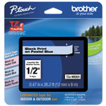 Brother P-Touch TZ Standard Adhesive Laminated Labeling Tape, 0.47" x 26.2 ft, Pastel Blue