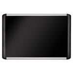 MasterVision Soft-touch Bulletin Board, 48" x 36", Black Surface, Black/Satin Aluminum Frame