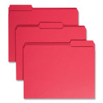 Smead Reinforced Top Tab Colored File Folders, 1/3-Cut Tabs: Assorted, Letter Size, 0.75" Expansion, Red, 100/Box (SMD12734) View Product Image