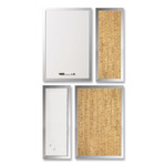 MasterVision Metallic Silver Positive Flow Message Board Set, (2) Magnetic Dry Erase, (2) Bulletin, Assorted Sizes, Assorted Colors