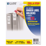 C-Line Self-Adhesive Ring Binder Label Holders, Top Load, 1 x 2,81, Clear, 12/Pack