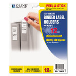 C-Line Self-Adhesive Ring Binder Label Holders, Top Load, 2.25 x 3.63, Clear, 12/Pack