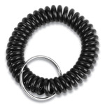 CONTROLTEK Wrist Key Coil Key Organizers, Black, 12/Pack