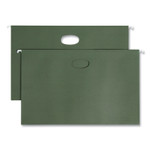 Smead Hanging Pockets with Full-Height Gusset, 1 Section, 3.5" Capacity, Legal Size, Standard Green, 10/Box