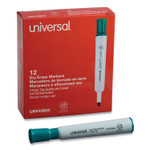 Universal Dry Erase Marker, Broad Chisel Tip, Green, Dozen (UNV43654) View Product Image