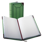 Boorum & Pease Account Record Book, Record-Style Rule, Green/Black/Red Cover, 12.13 x 7.44 Sheets, 500 Sheets/Book