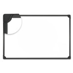Universal Design Series Deluxe Magnetic Steel Dry Erase Marker Board, 36 x 24, White Surface, Black Aluminum/Plastic Frame (UNV43025) View Product Image