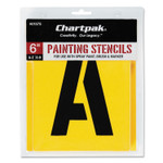 Chartpak Professional Lettering Stencils, Painting Stencil Set, A-Z Set/0-9, 6", Manila, 35/Set