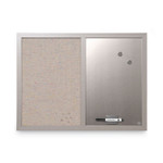 MasterVision Designer Fabric Bulletin Board, Combo Magnetic Dry Erase/Bulletin, 24" x 18", Multicolor/Gray Surface, Gray Fiberboard Frame