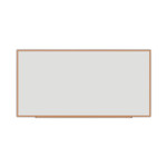 Universal Deluxe Melamine Dry Erase Board, 96 x 48, Melamine White Surface, Oak Fiberboard Frame (UNV43620) View Product Image