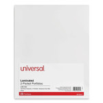 Universal Laminated Two-Pocket Portfolios, Cardboard Paper, 100-Sheet Capacity, 11 x 8.5, White, 25/Box View Product Image