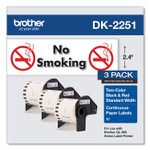 Brother Continuous Paper Label Tape, 2.44" x 50 ft, White, 3 Rolls/Pack (BRTDK22513PK) View Product Image