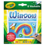 Crayola Washable Window FX Marker, Broad Bullet Tip, Assorted Colors, 8/Pack
