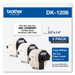 Brother Die-Cut Address Labels, 1.4 x 3.5, White, 400 Labels/Roll, 3 Rolls/Pack (BRTDK12083PK) View Product Image