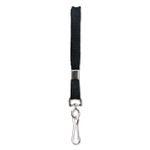 SICURIX Flat Lanyard, Metal Hook Fastener, 36", Nylon, Black, 100/Pack
