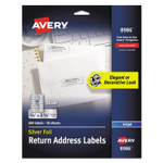 Avery Foil Mailing Labels, Inkjet Printers, 0.75 x 2.25, Silver, 30/Sheet, 10 Sheets/Pack (AVE8986) View Product Image