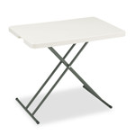 Iceberg IndestrucTable Classic Personal Folding Table, 30" x 20" x 25" to 28", Platinum/Gray