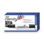 BIC Intensity Low Odor Chisel Tip Dry Erase Marker, Broad Chisel Tip, Black, Dozen