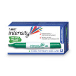 BIC Intensity Low Odor Chisel Tip Dry Erase Marker, Broad Chisel Tip, Green, Dozen