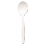Dixie Plastic Cutlery, Mediumweight Soup Spoons, White, 1,000/Carton (DXEPSM21) View Product Image