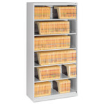 Tennsco Fixed-Shelf Lateral File for Legal/Letter Size Files, 6 Shelves, 36" x 16.5" x 75.25", Light Gray