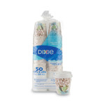 Dixie PerfecTouch Paper Hot Cups and  Lids Combo, 10 oz, Multicolor, 50 Cups/Lids/Pack