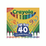 Crayola Ultra-Clean Washable Markers, Broad Bullet Tip, Assorted Colors, 40/Set