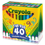 Crayola Ultra-Clean Washable Markers, Broad Bullet Tip, Assorted Colors, 40/Set (CYO587858) View Product Image