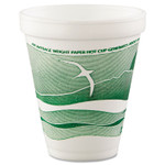 Dart Horizon Hot/Cold Foam Drinking Cups, 12 oz, Green/White, 25/Bag, 40 Bags/Carton Product Image 