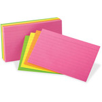 Oxford Ruled Index Cards, 3"x5", 300/PK, Neon AST (OXF81300) Product Image 