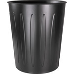 Genuine Joe Wastebasket, Fire-Safe, Metal, 6 Gal, 13"Diax14"H, 6/CT, BK (GJO58897CT)