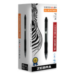 Zebra Sarasa Dry Gel X20 Gel Pen Value Pack, Retractable, Medium 0.7 mm, Black Ink, Clear/Black Barrel, 24/Box