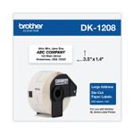 Brother Die-Cut Address Labels, 1.4" x 3.5", White, 400 Labels/Roll (BRTDK1208) View Product Image